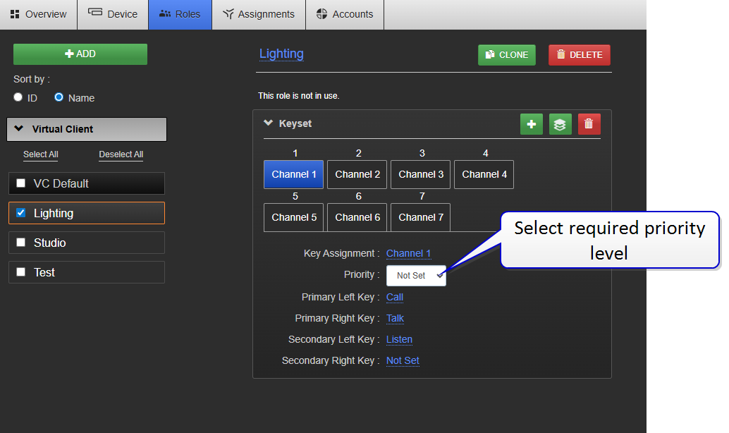 Set channel priority
